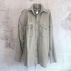 Tag Safari Travel Clothing Button-Down Shirt - Grey Men's Size XL